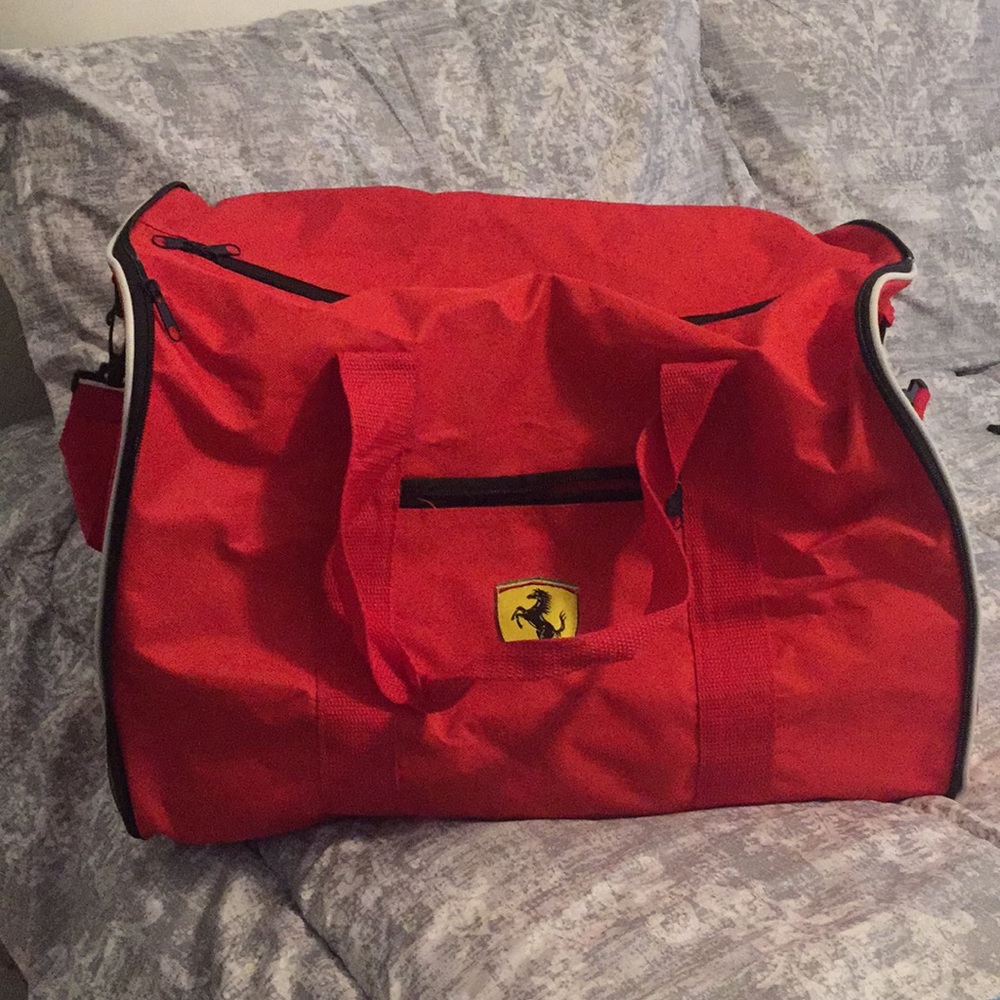 red duffel bag